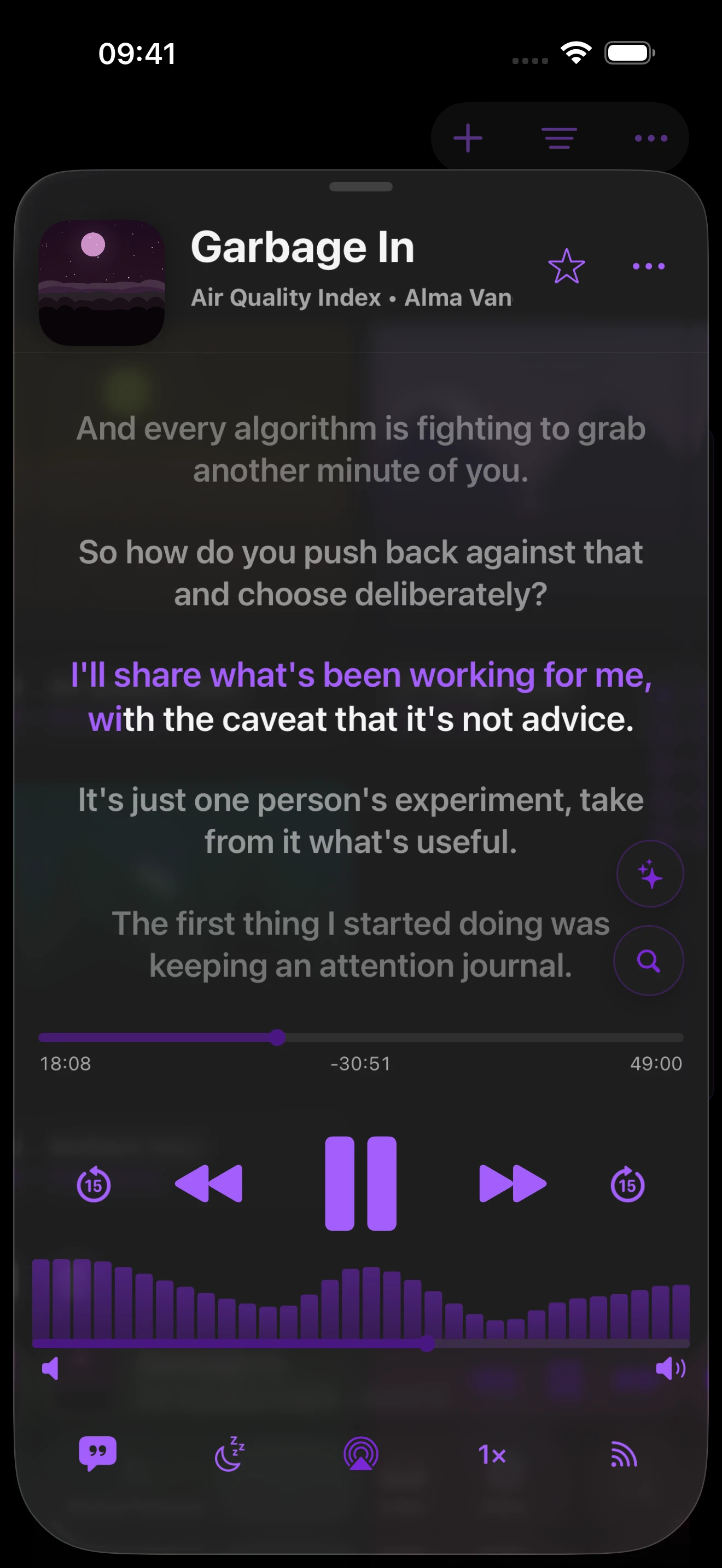 GilloCast podcast library on iPhone