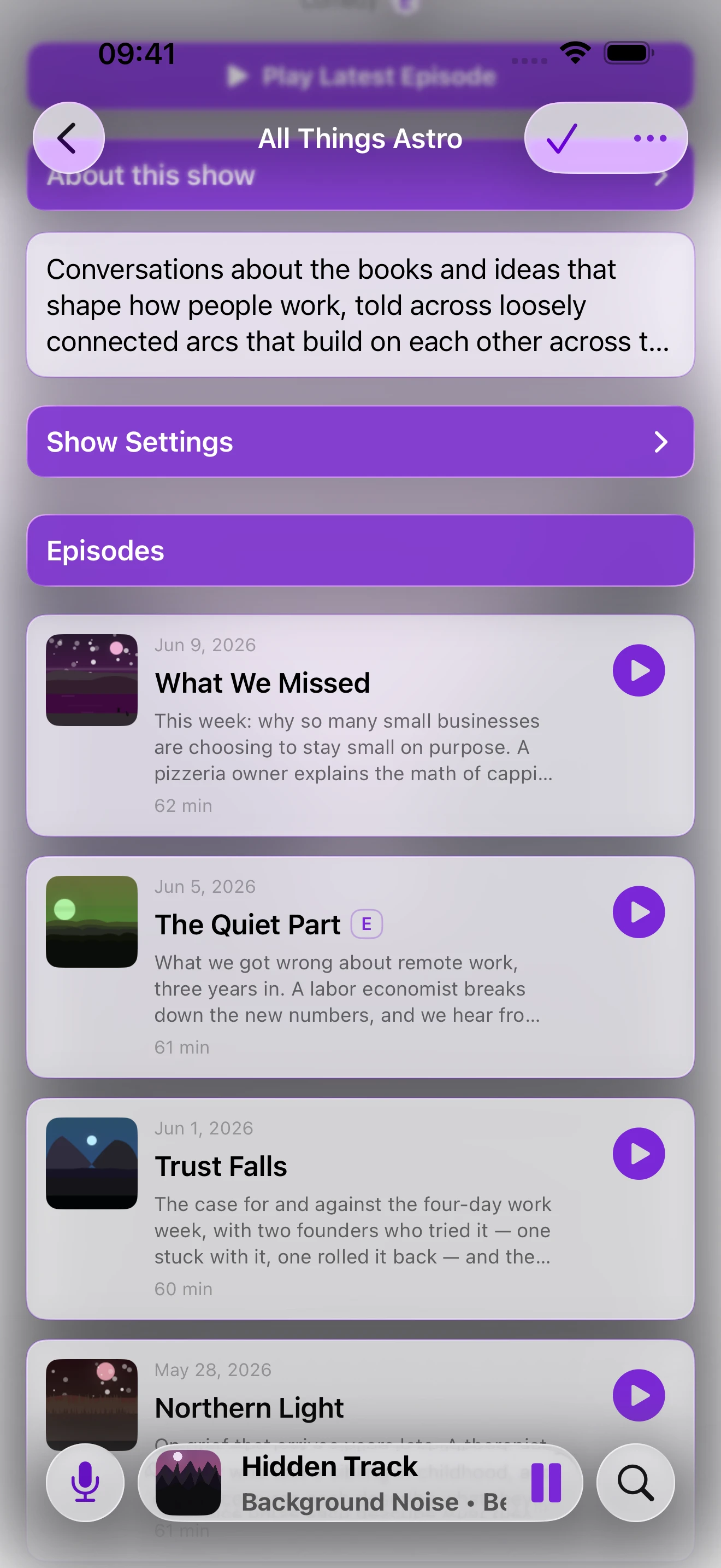Every show, organized
